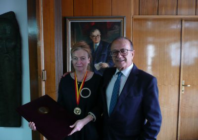 Prof. dr hab. Jolanta Sujecka z Prezesem Macedońskiej Akademii Nauk i Sztuk akademikiem prof. dr. Takim Fatim