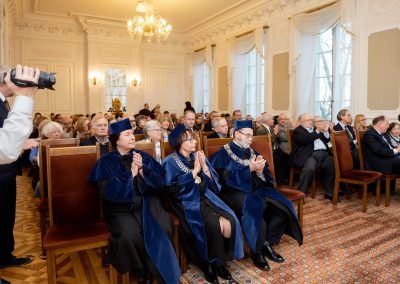 Zebrani w Sali Senatu podczas wykładu