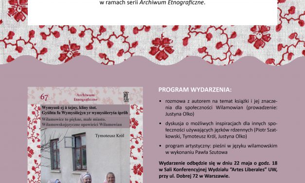 Spotkanie wokół książki „Wymysoü ej ȧ śejny, kliny śtot…”